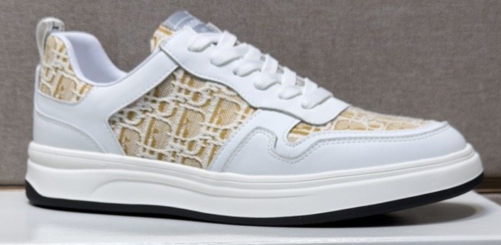 Dior Men's Patterned Panel Low-Top Sneakers — front