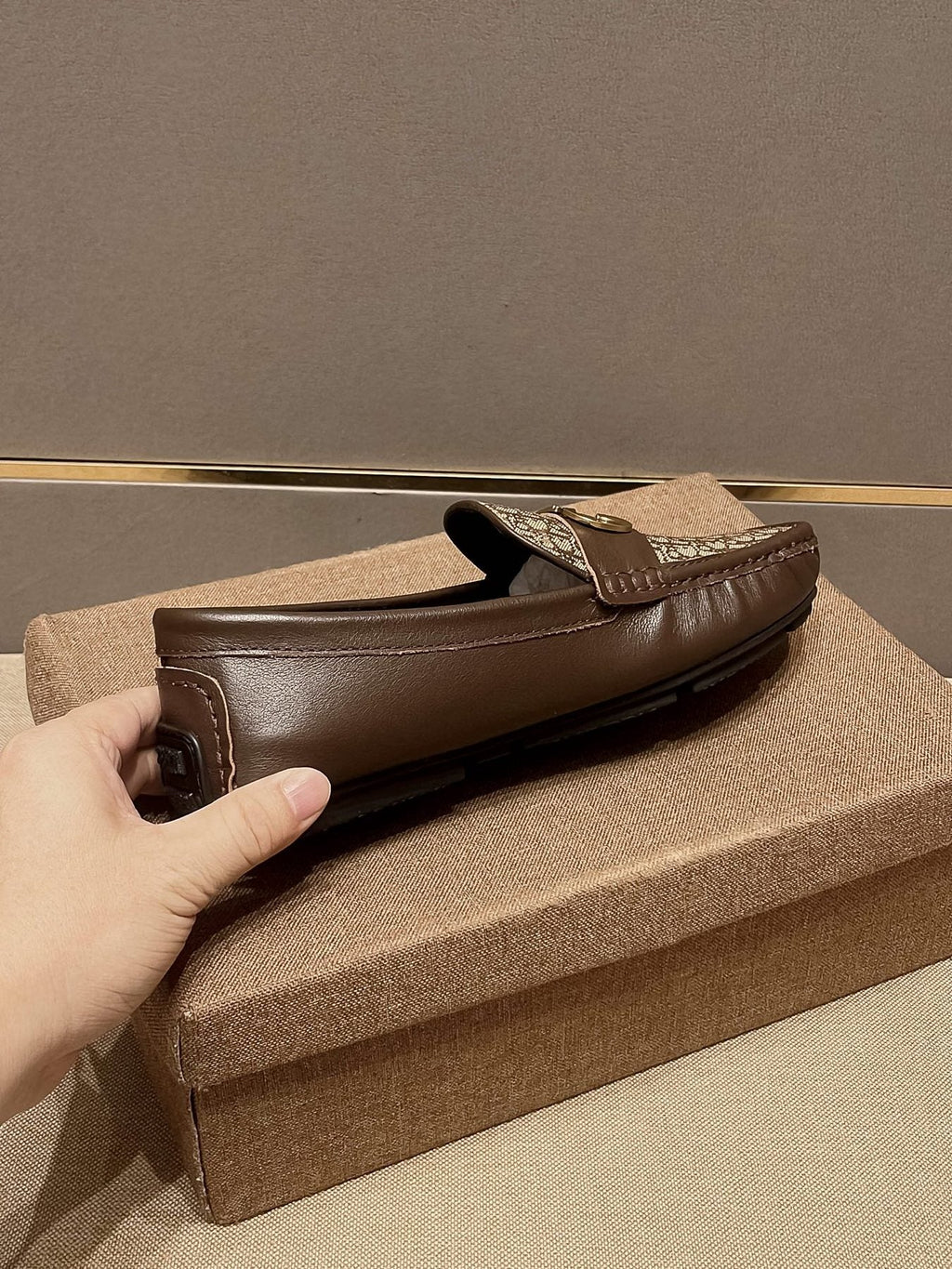 Dior Patterned Vamp Buckle Loafers — side