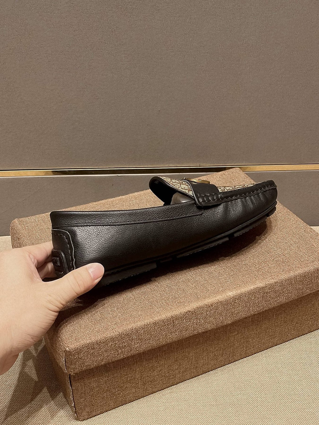 Dior Patterned Vamp Buckle Loafers — side