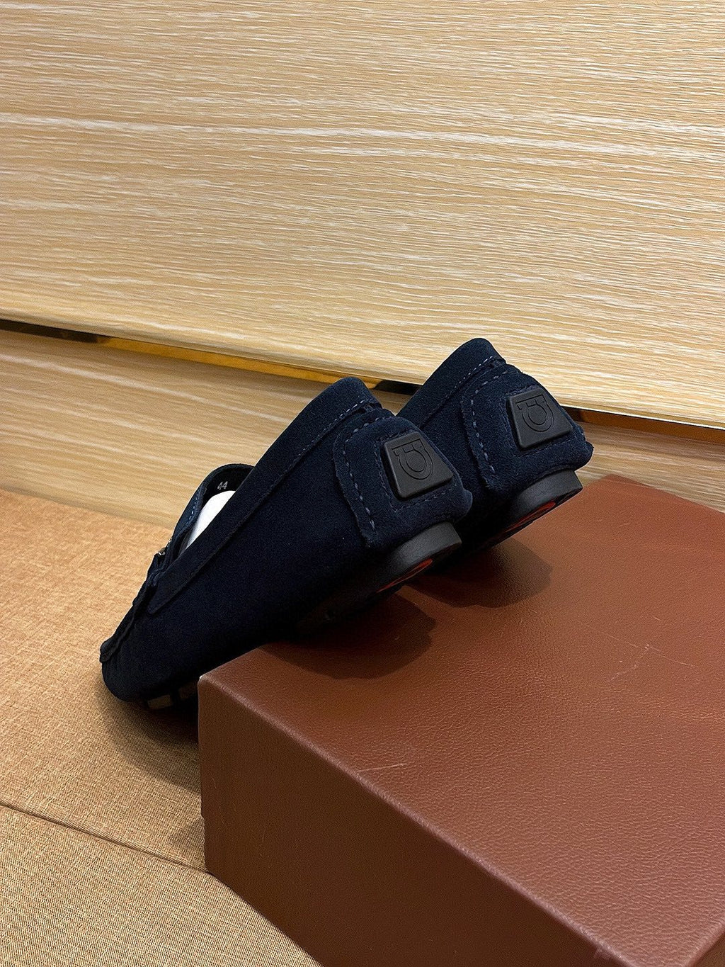 Ferragamo Taupe Bit Loafers — back