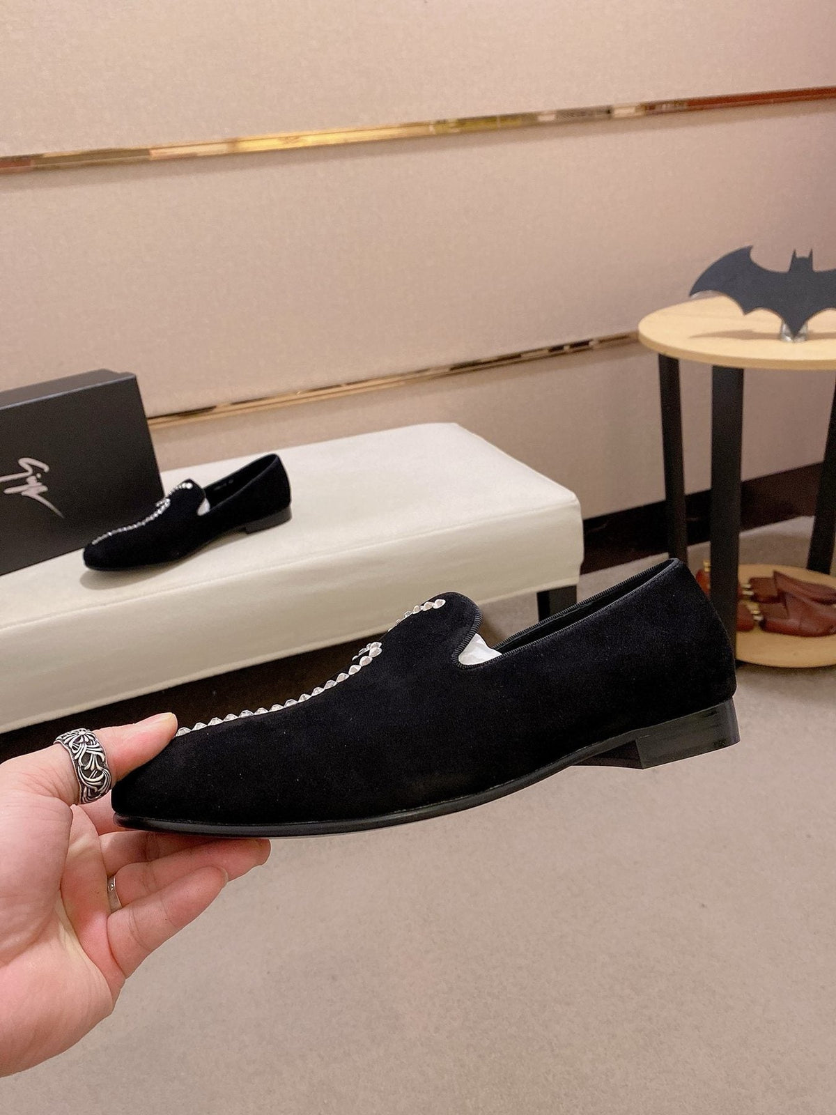 Giuseppe Zanotti Rhinestone Loafers — side