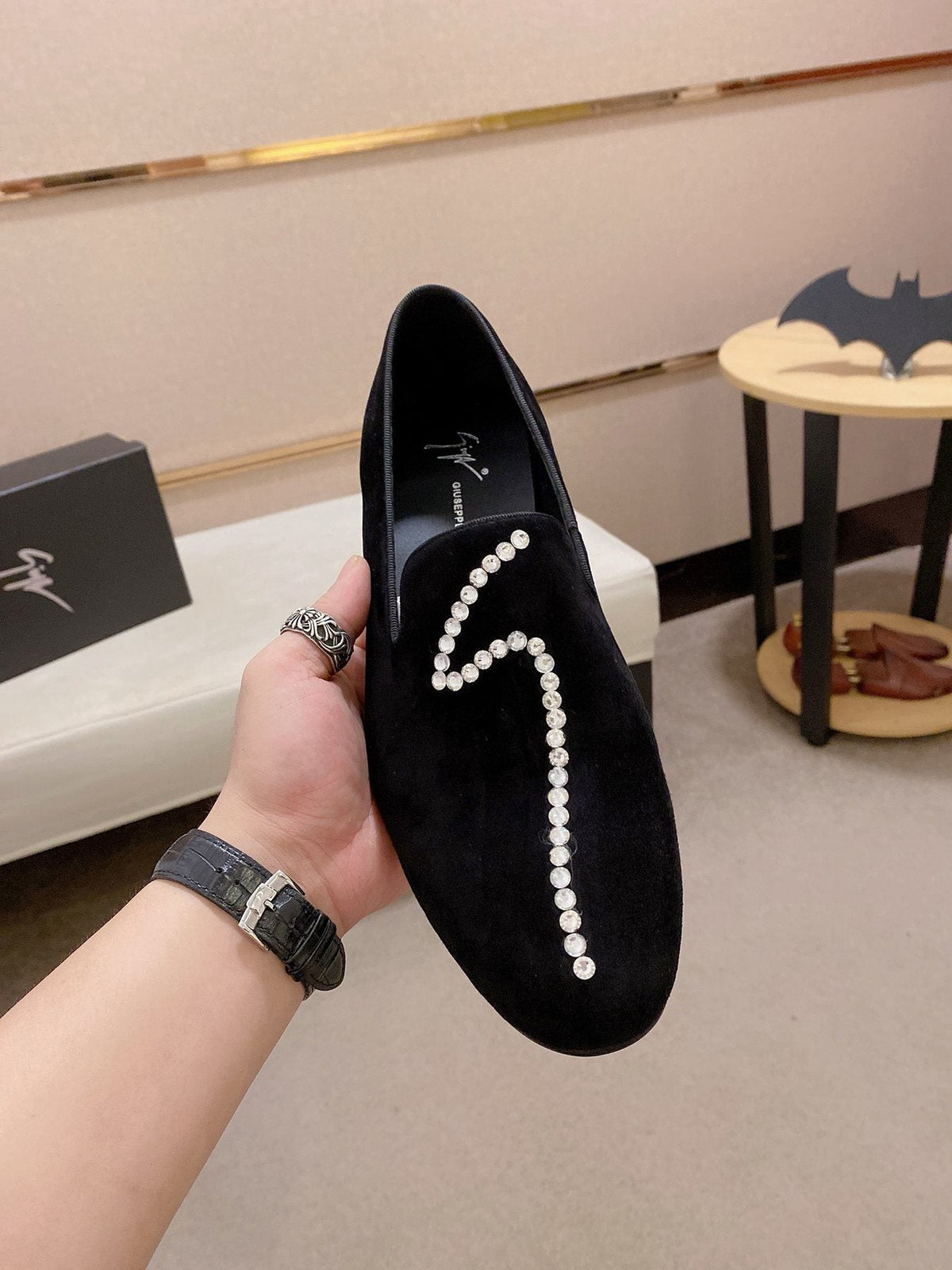 Giuseppe Zanotti Rhinestone Loafers — side