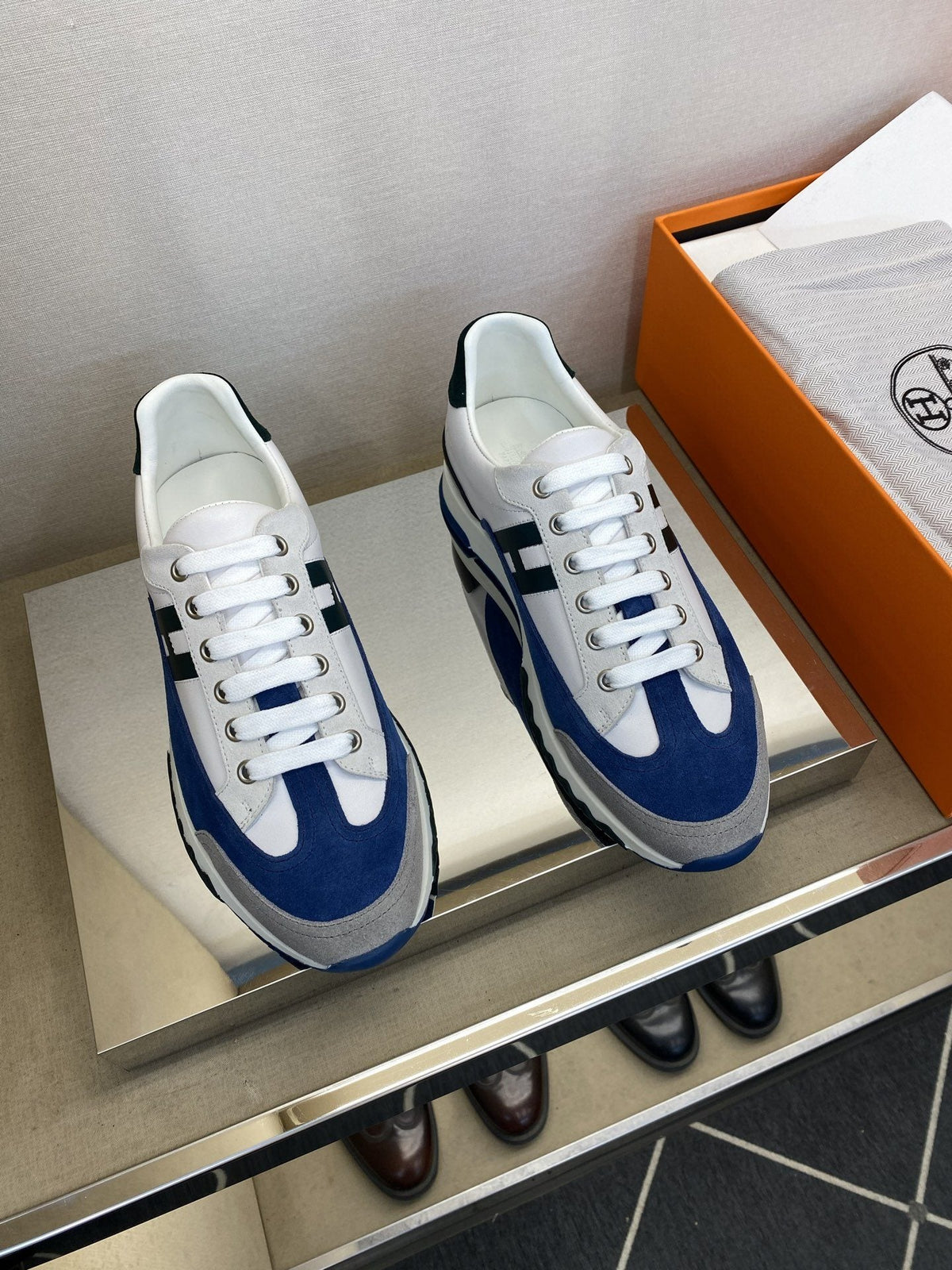 Hermès Men's Low-Top Panel Sneakers — hero