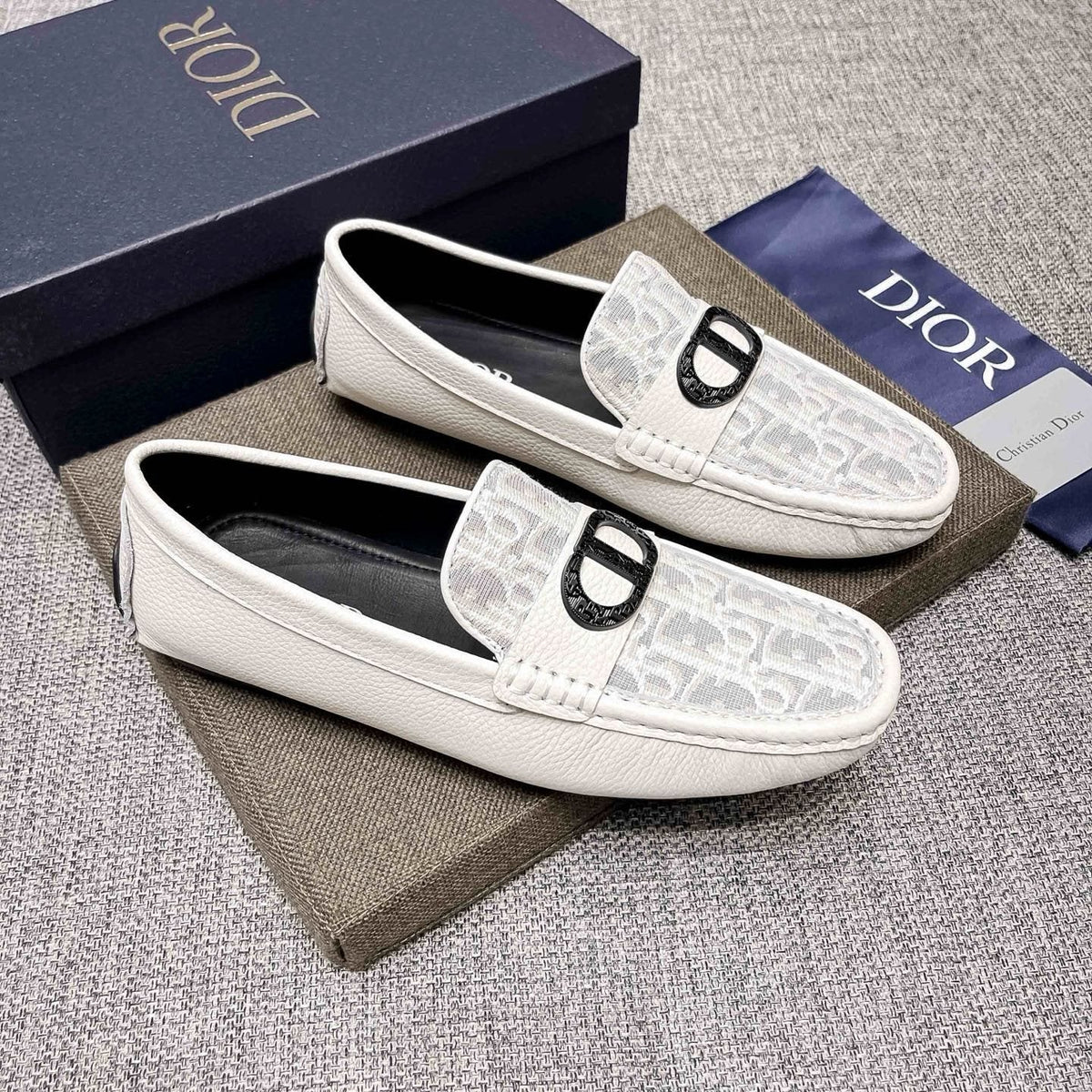 Dior Patterned Vamp Loafers — hero