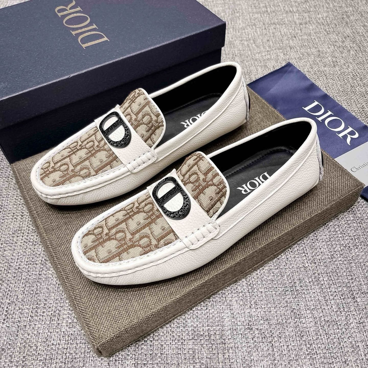 Dior Patterned Vamp Loafers — detail