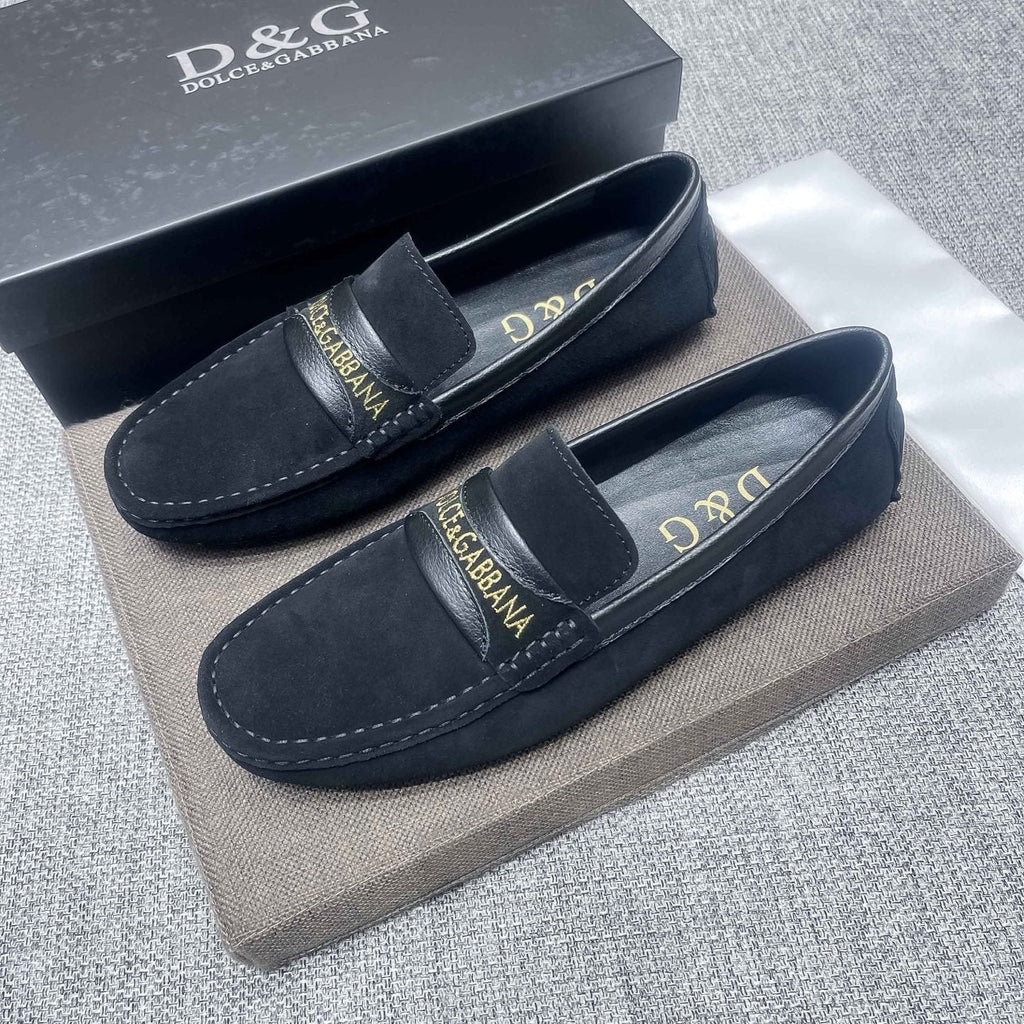 Dolce & Gabbana Gold-Detail Loafers — front
