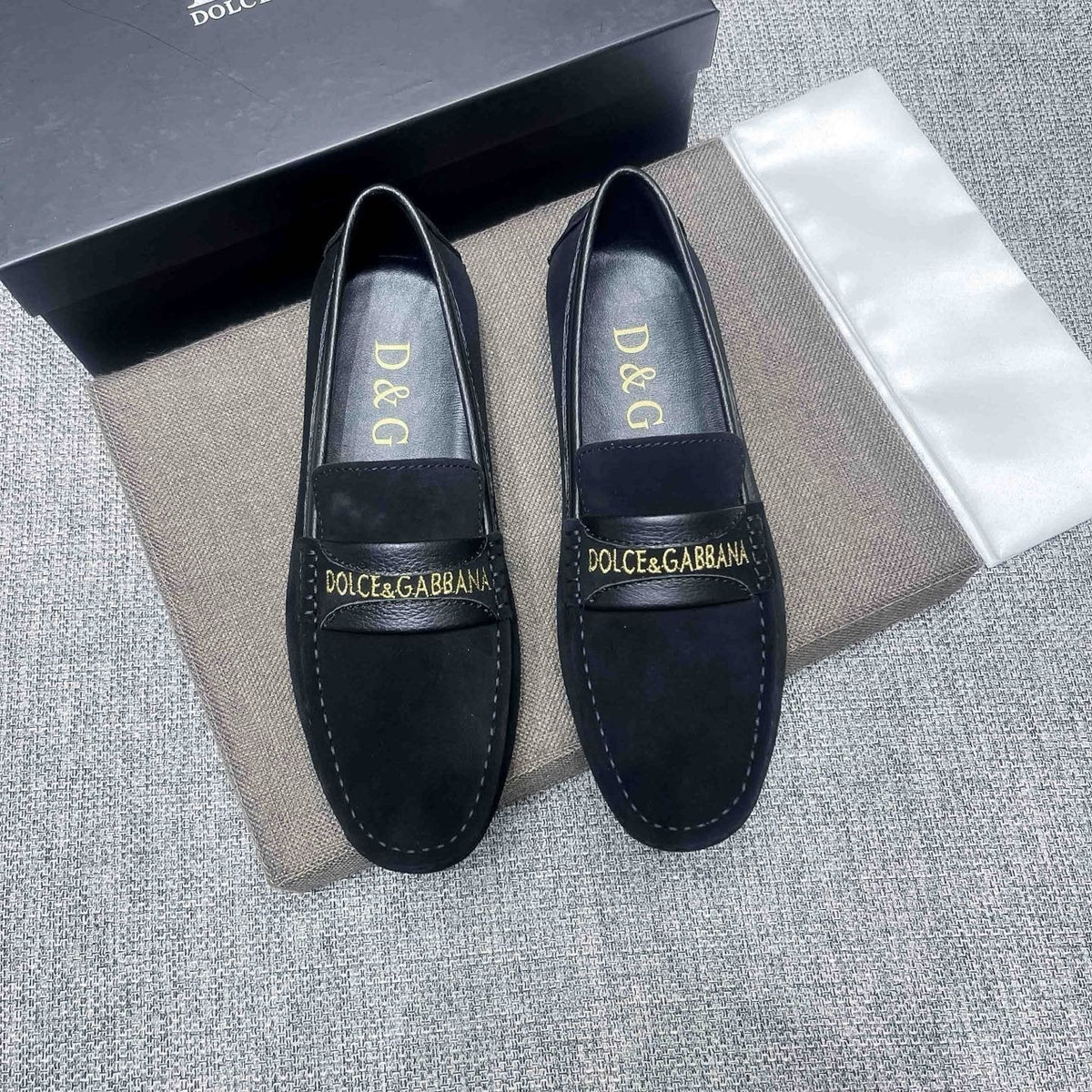 Dolce & Gabbana Gold-Detail Loafers — front