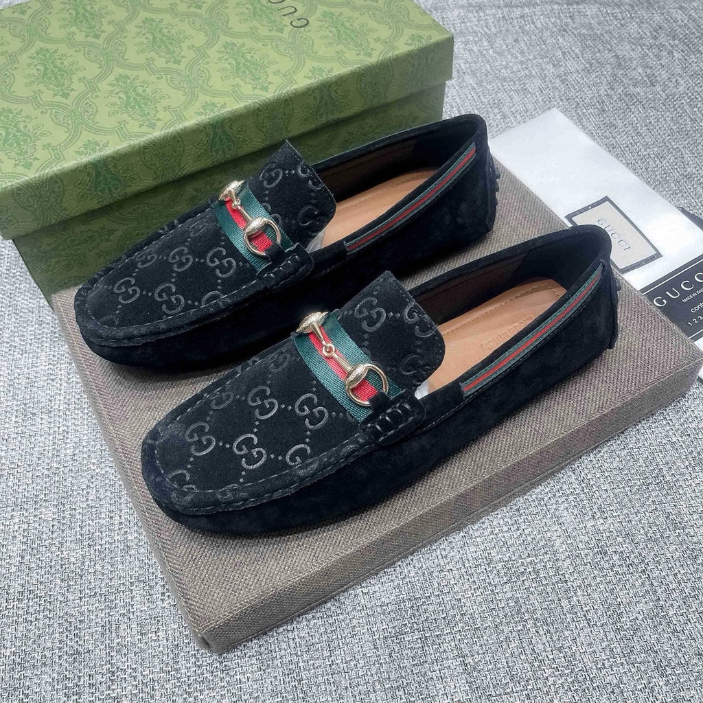 Gucci GG-Pattern Horsebit-Style Loafers — front