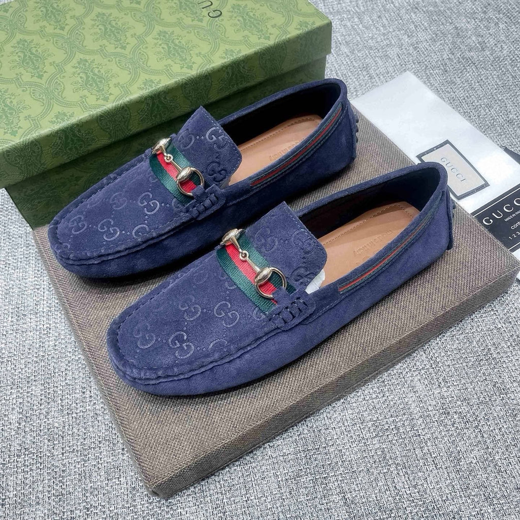 Gucci GG-Pattern Horsebit-Style Loafers — front