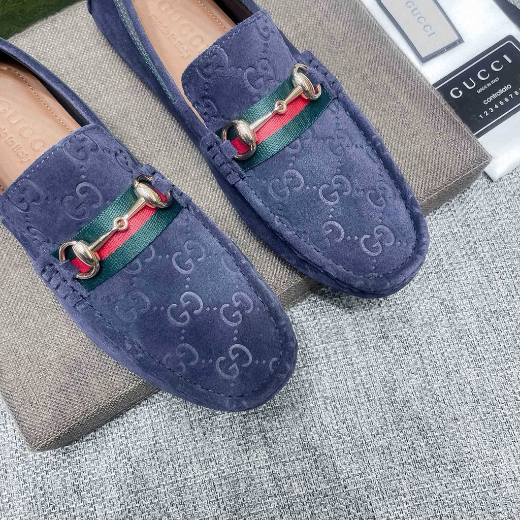 Gucci GG-Pattern Horsebit-Style Loafers — detail