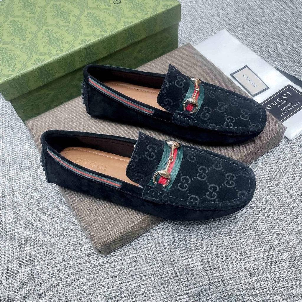 Gucci GG-Pattern Horsebit-Style Loafers — front