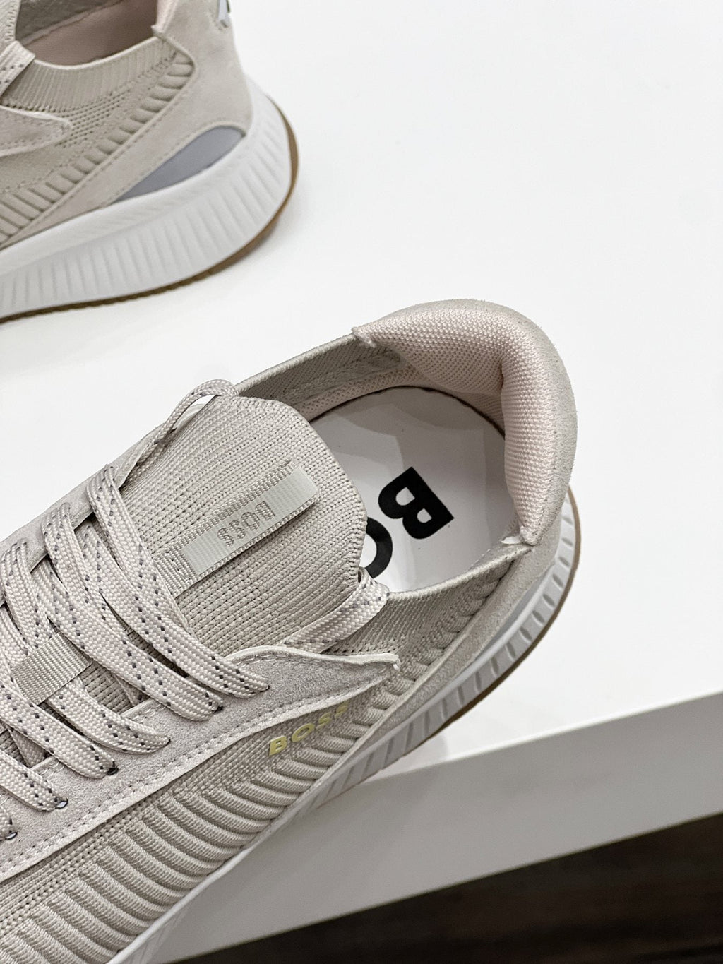 BOSS Knit Ribbed-Sole Sneakers — detail