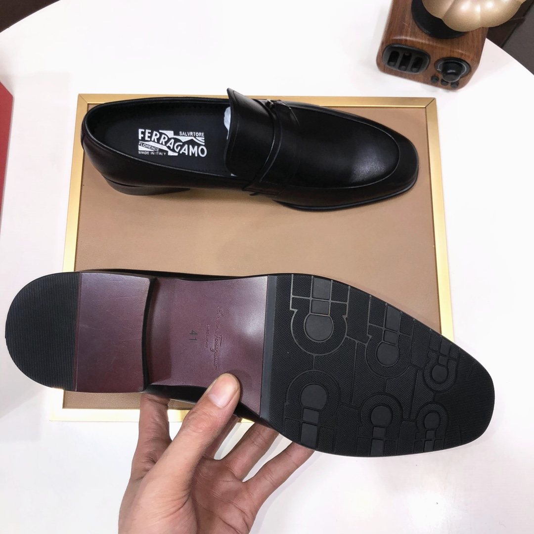 Ferragamo Buckle Slip-On Loafers — front