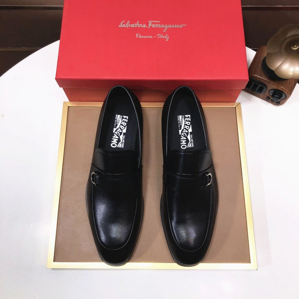 Ferragamo Buckle Slip-On Loafers — front