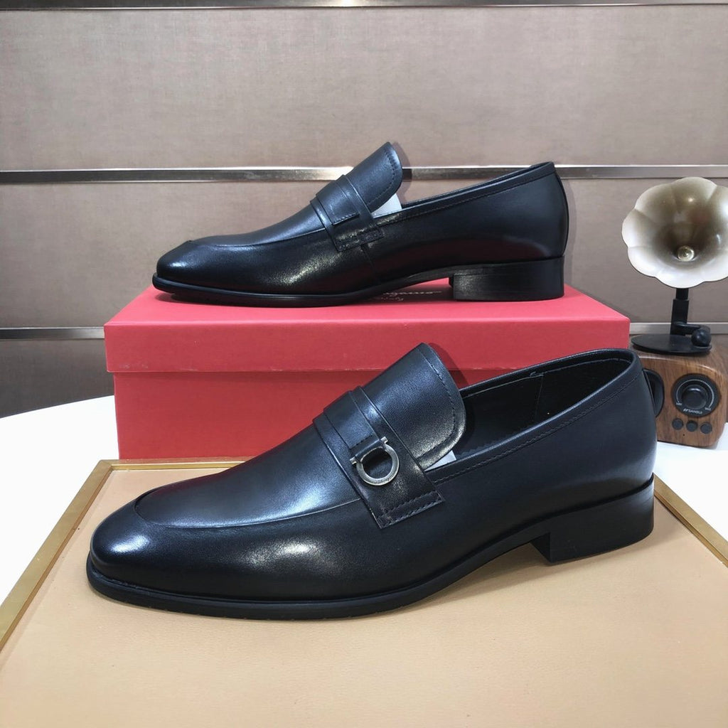 Ferragamo Buckle Slip-On Loafers — side