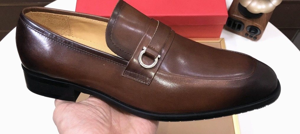 Ferragamo Buckle Slip-On Loafers — front