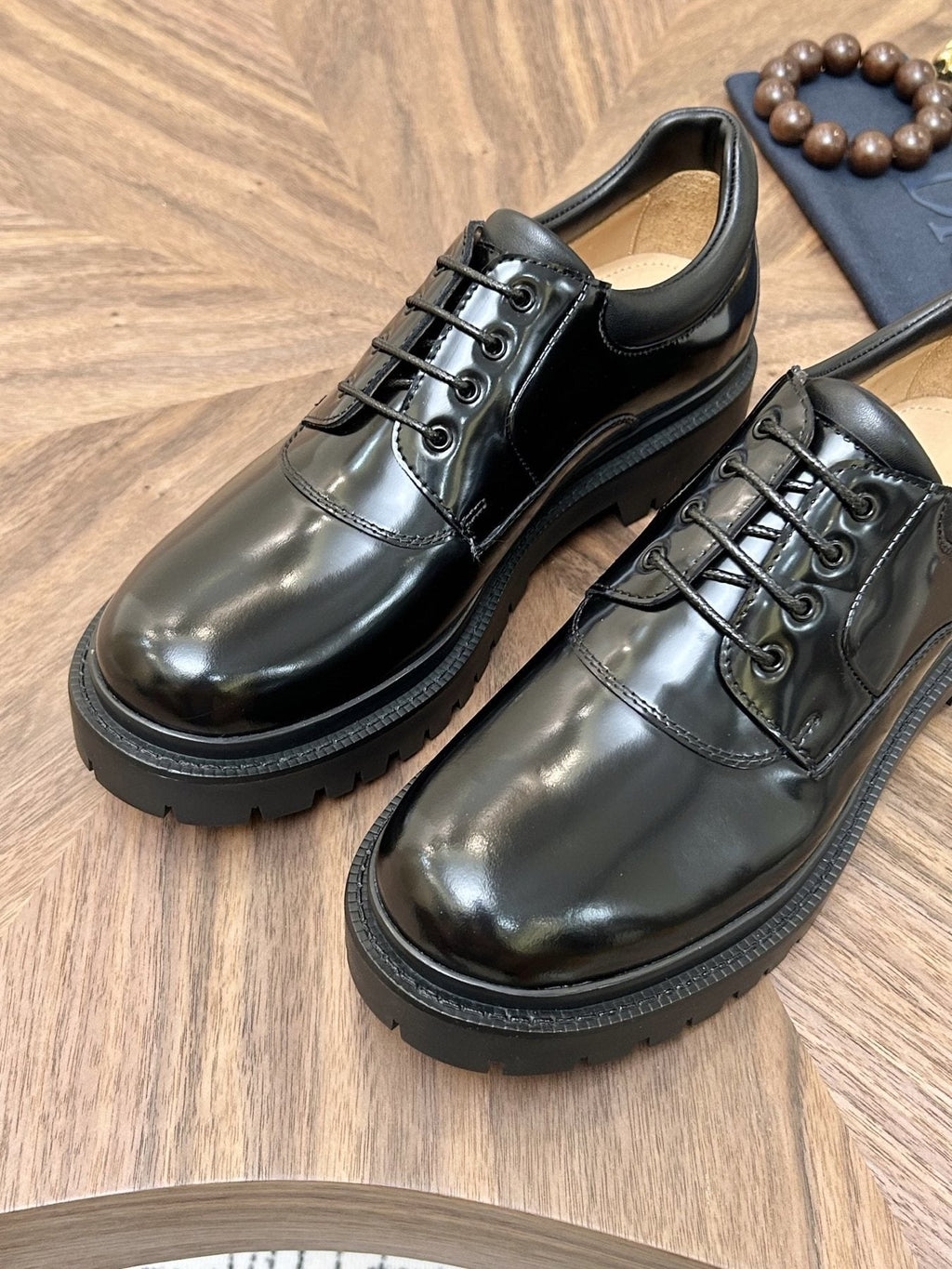 Dior Lug Sole Lace-Up Dress Shoes — front