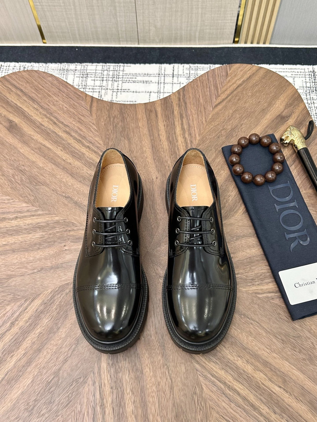 Dior Lug Sole Lace-Up Dress Shoes — hero
