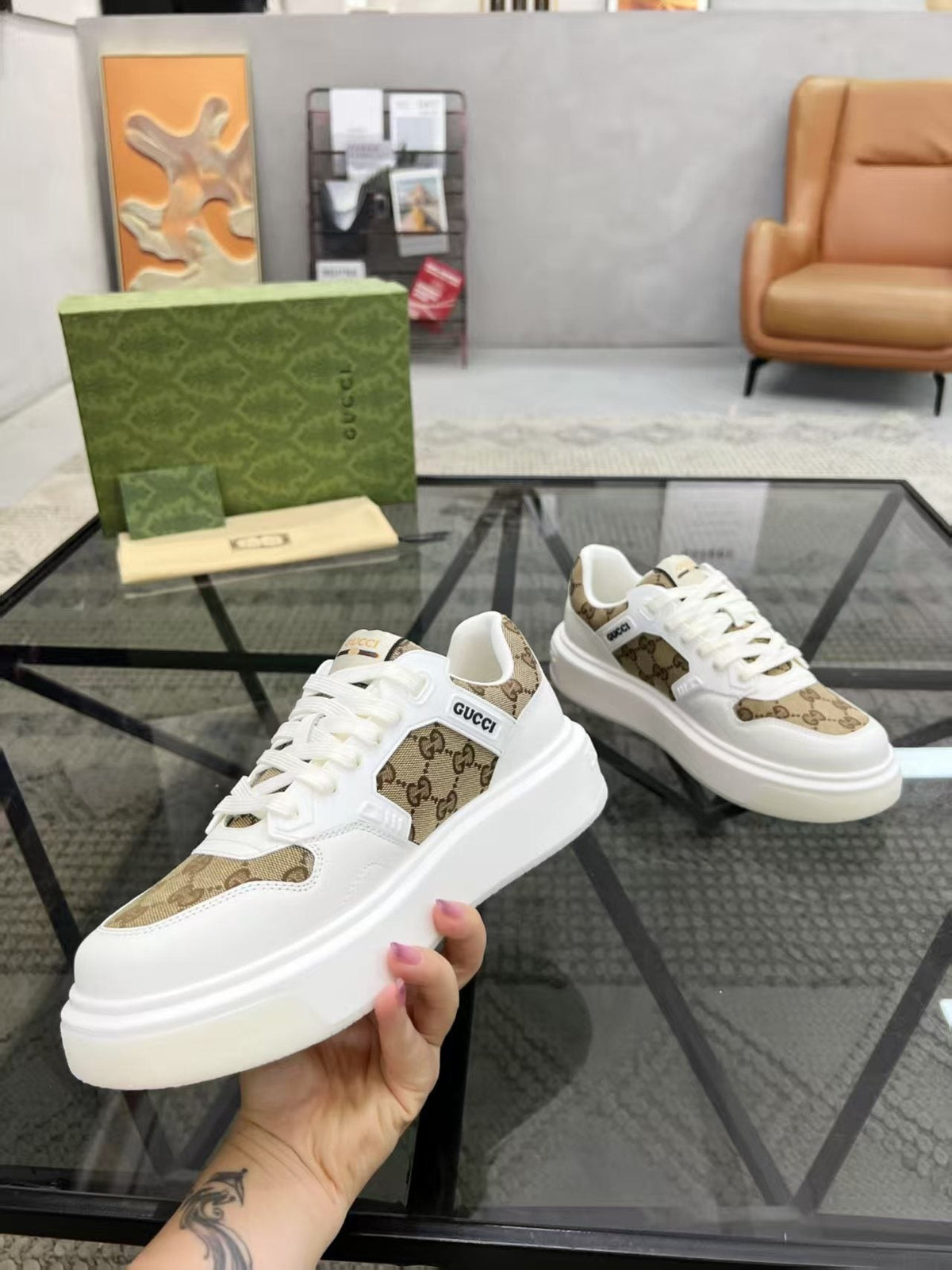 Gucci Monogram Low-Top Sneakers — model