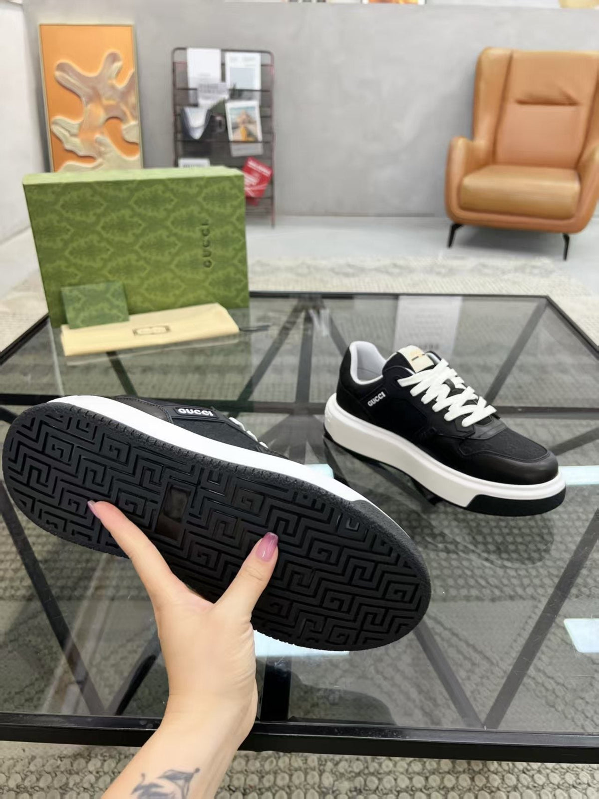 Gucci Monogram Low-Top Sneakers — side
