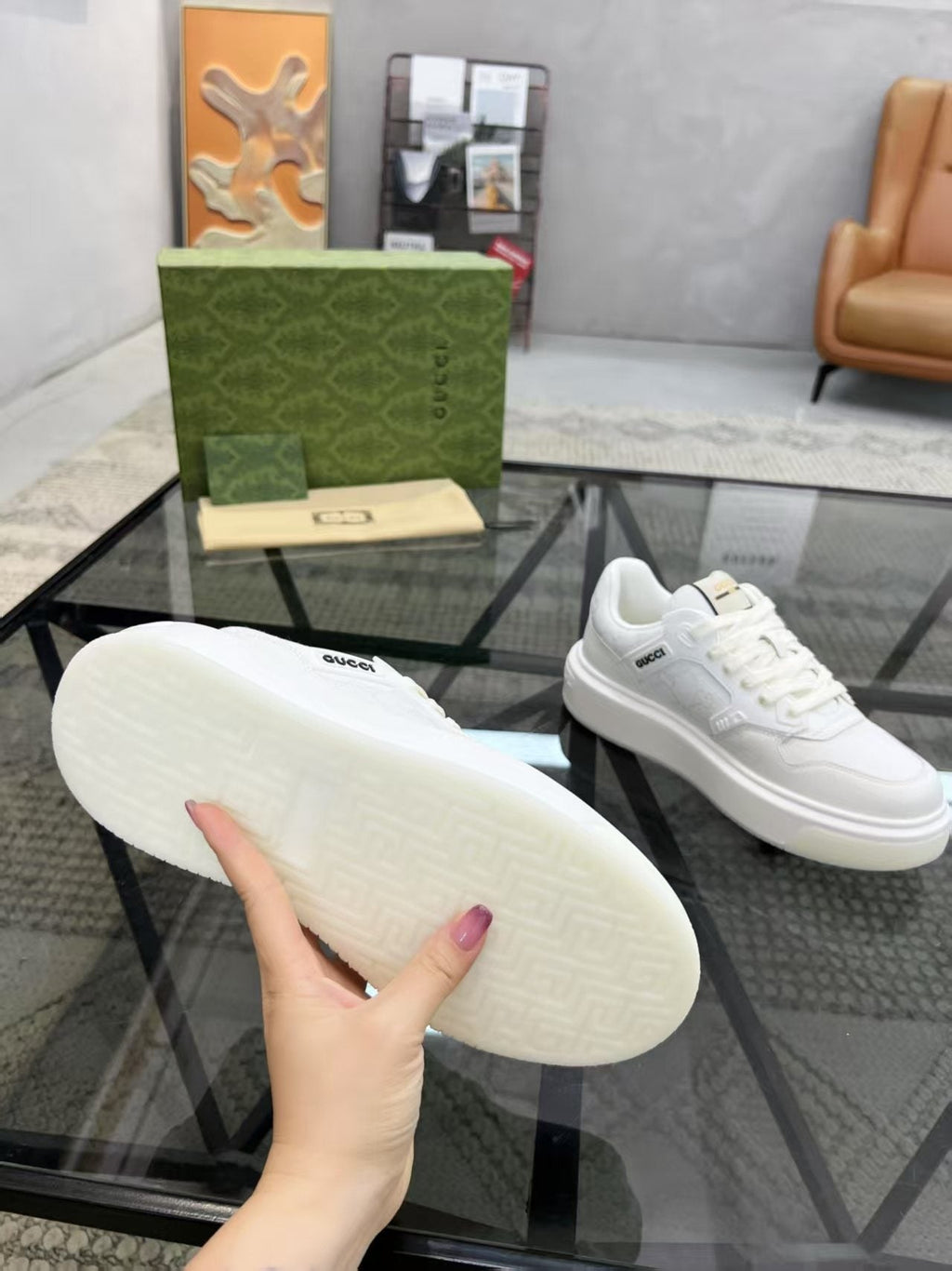 Gucci Monogram Low-Top Sneakers — side