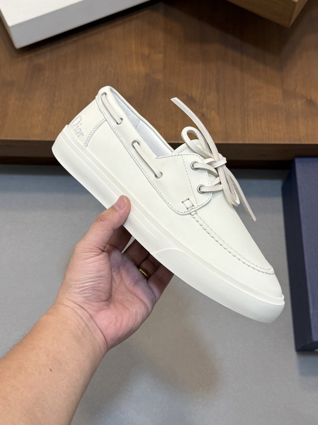 Dior Contrast-Trim Lace-Up Casual Shoes — model