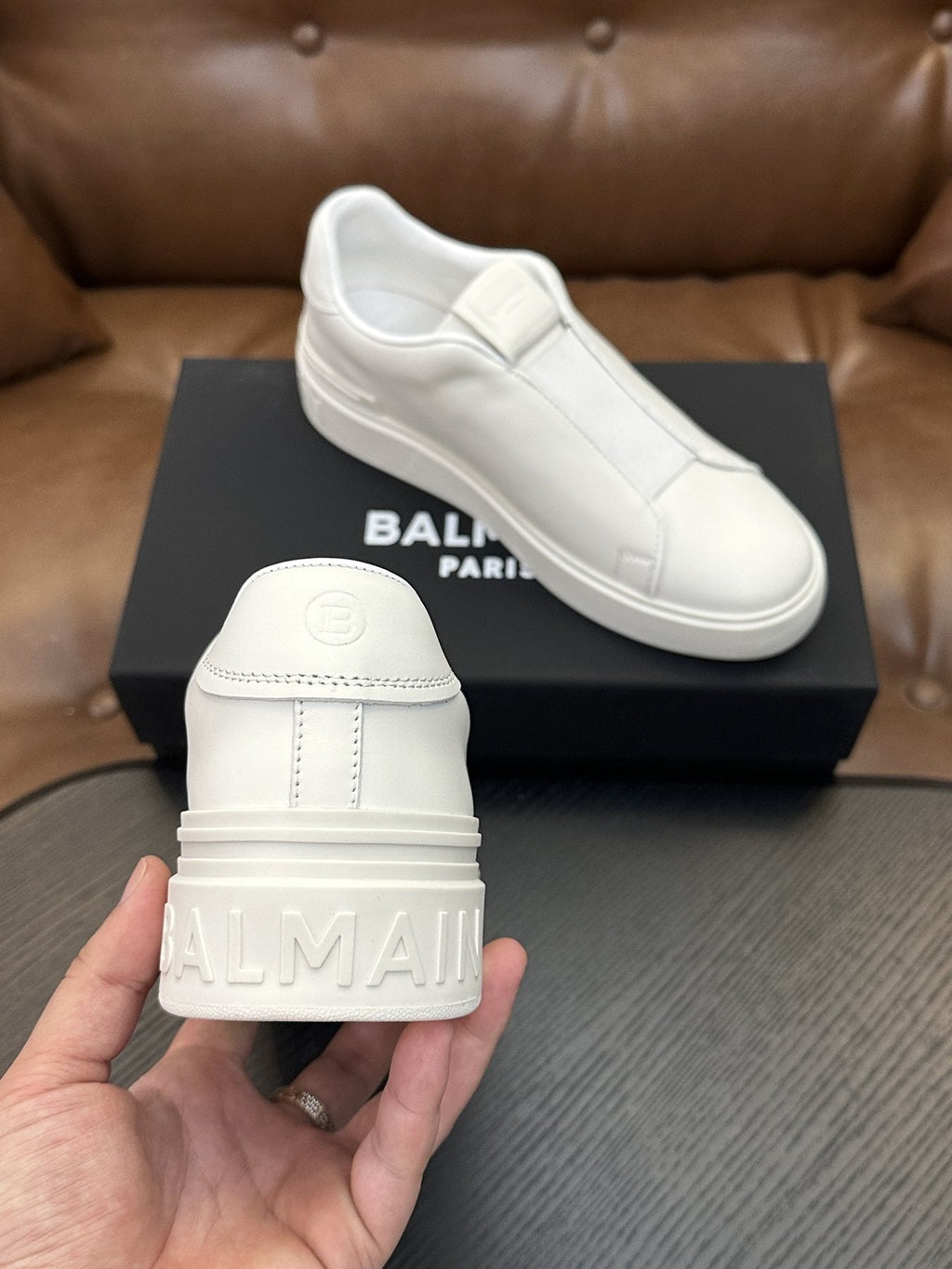 Balmain B-Skate Slip-On Sneakers — detail