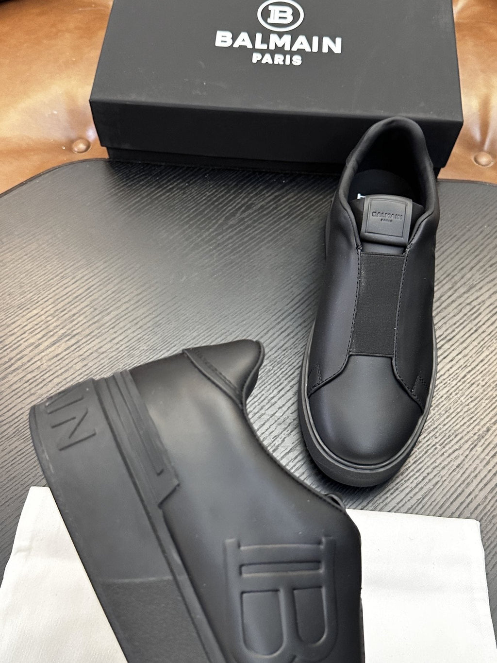 Balmain B-Skate Slip-On Sneakers — side