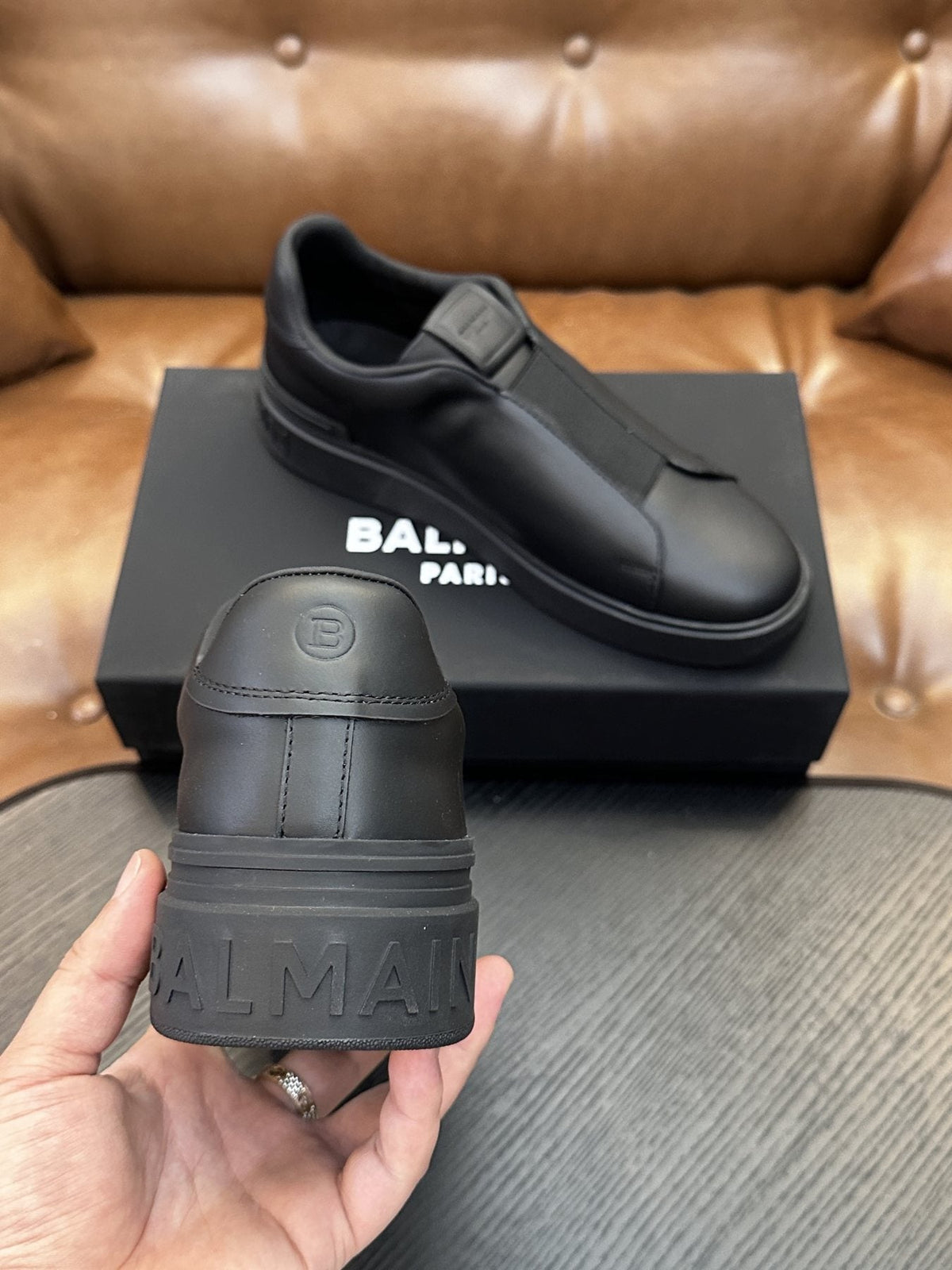 Balmain B-Skate Slip-On Sneakers — back