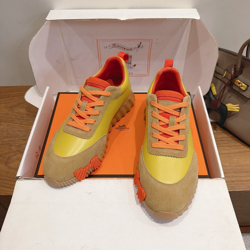 Hermès Color-Block Lace-Up Sneakers — front