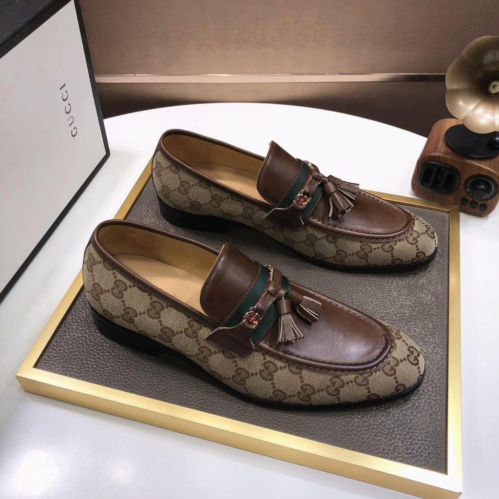 Gucci Monogram Tassel Loafers — front