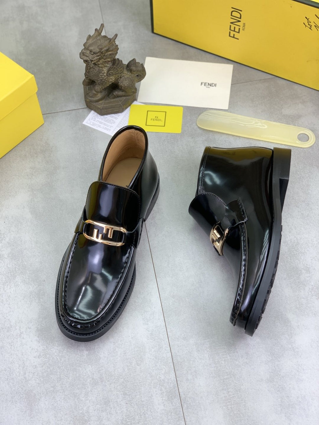 Fendi Croc-Embossed Buckle Ankle Boots — side