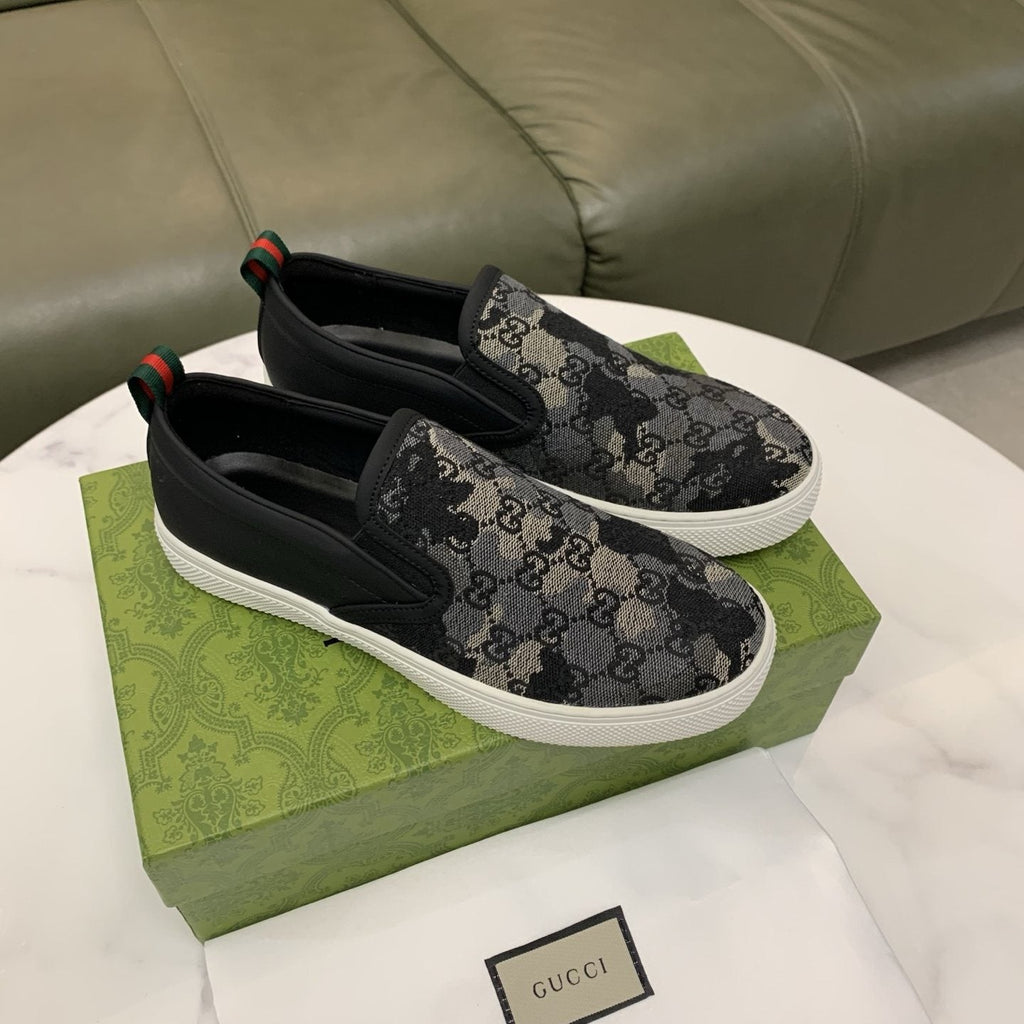 Gucci Patterned Slip-On Sneakers — front