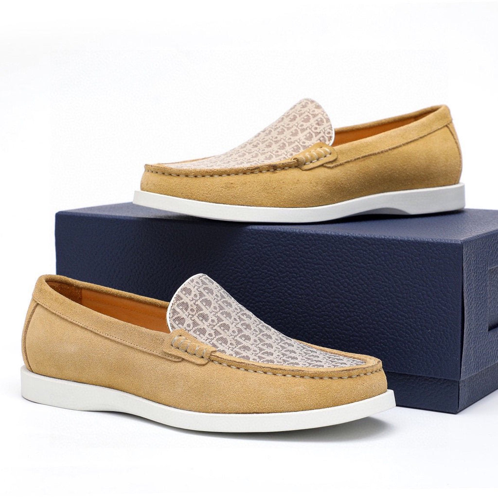 Dior Patterned Vamp Slip-On Shoes — front