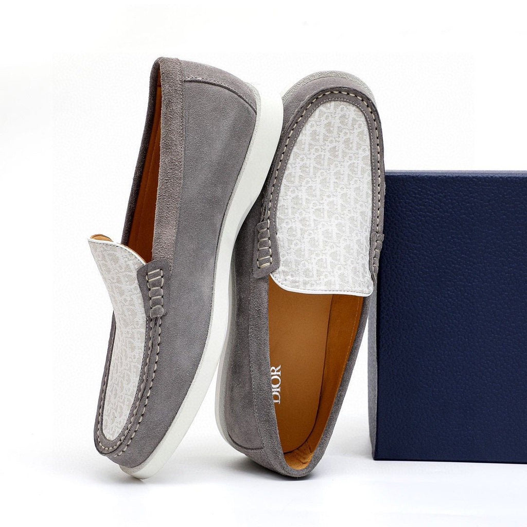 Dior Patterned Vamp Slip-On Shoes — front
