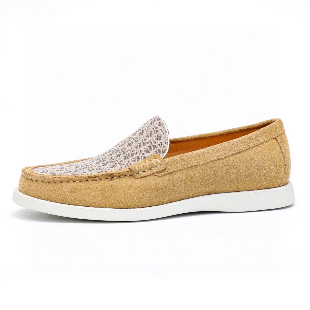 Dior Patterned Vamp Slip-On Shoes — front