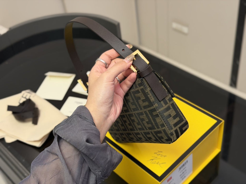 Fendi Monogram Flap Shoulder Bag — side