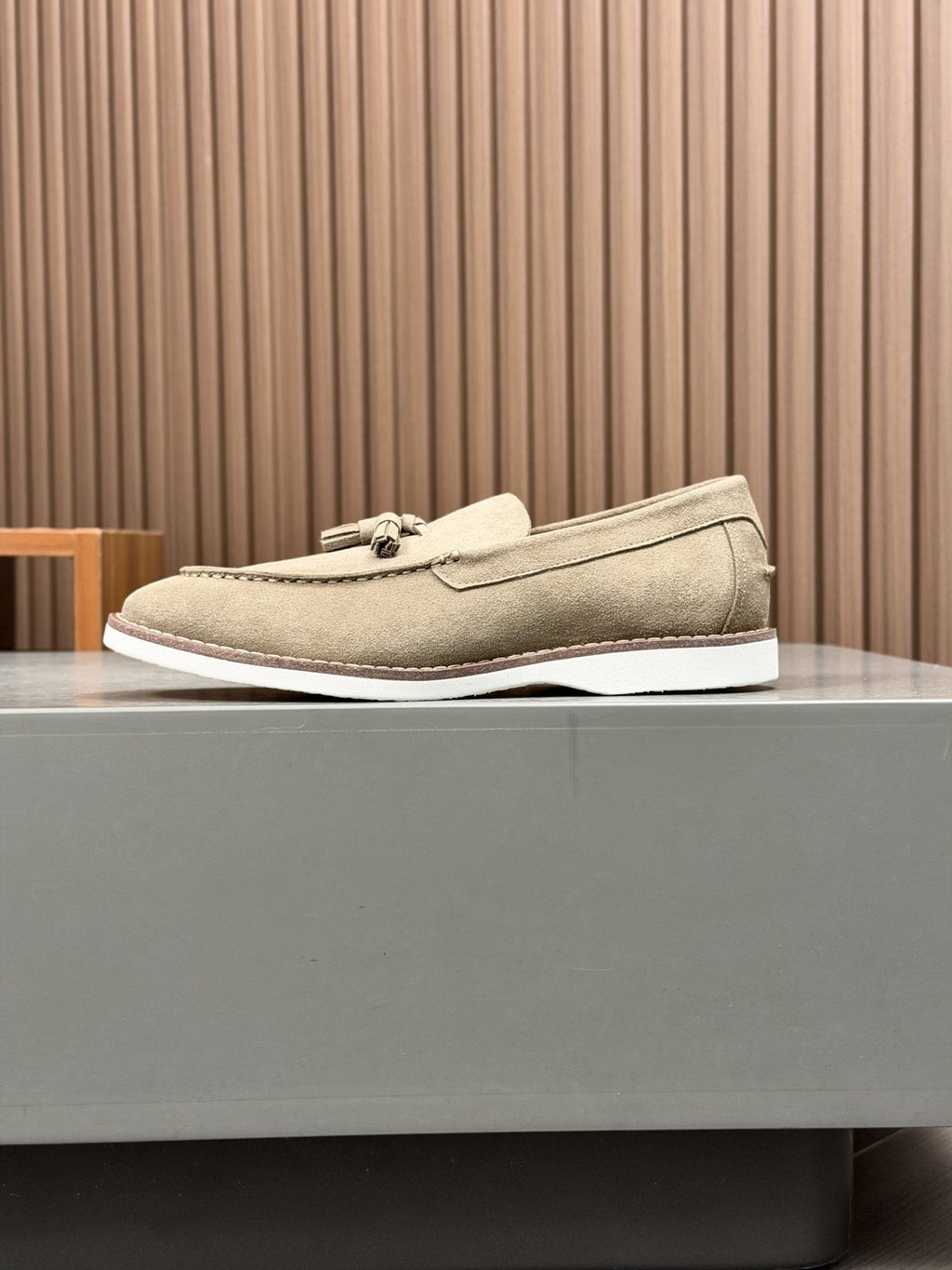Brunello Cucinelli Tan Brown Tassel Loafers — front