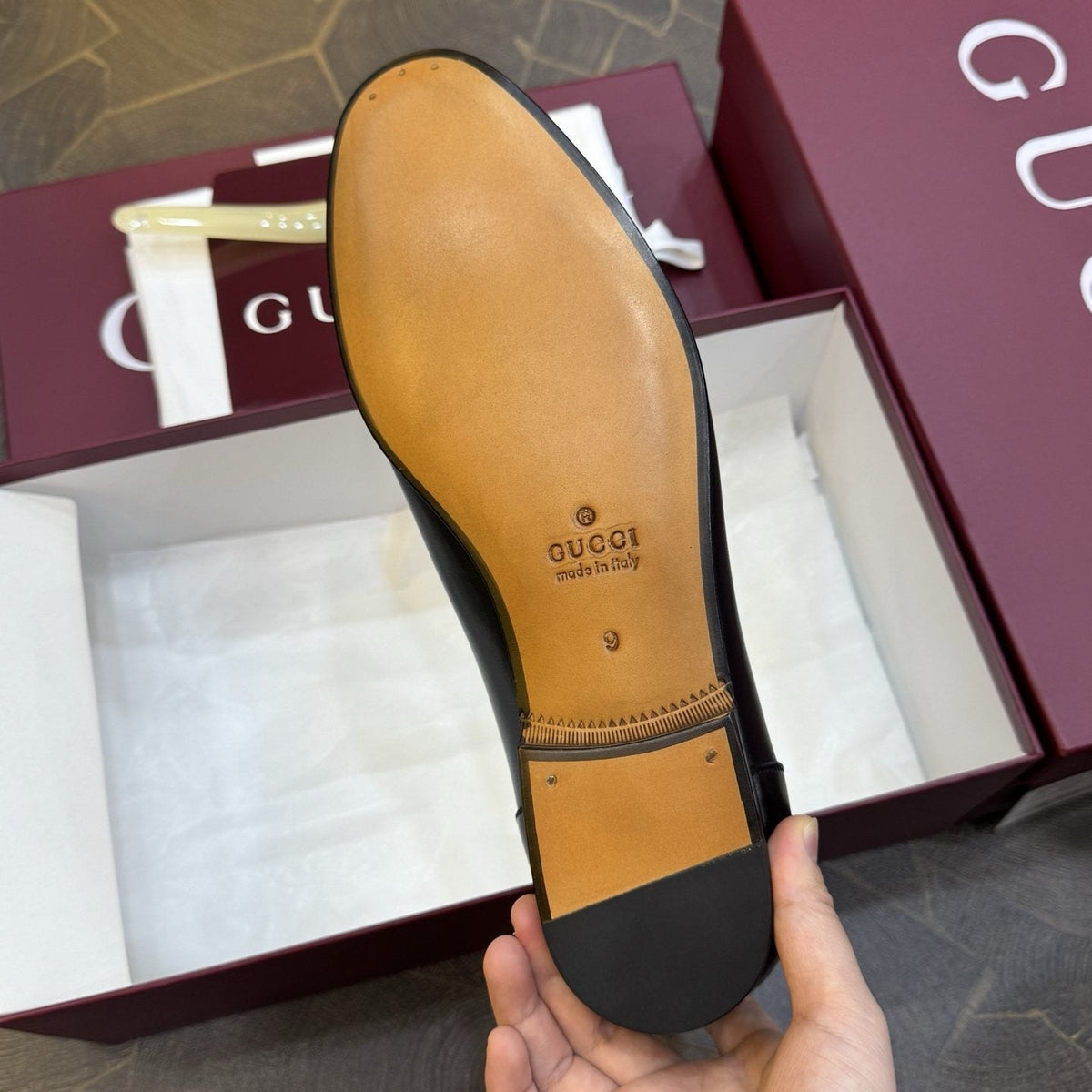 Gucci Black Web Horsebit Loafers — back