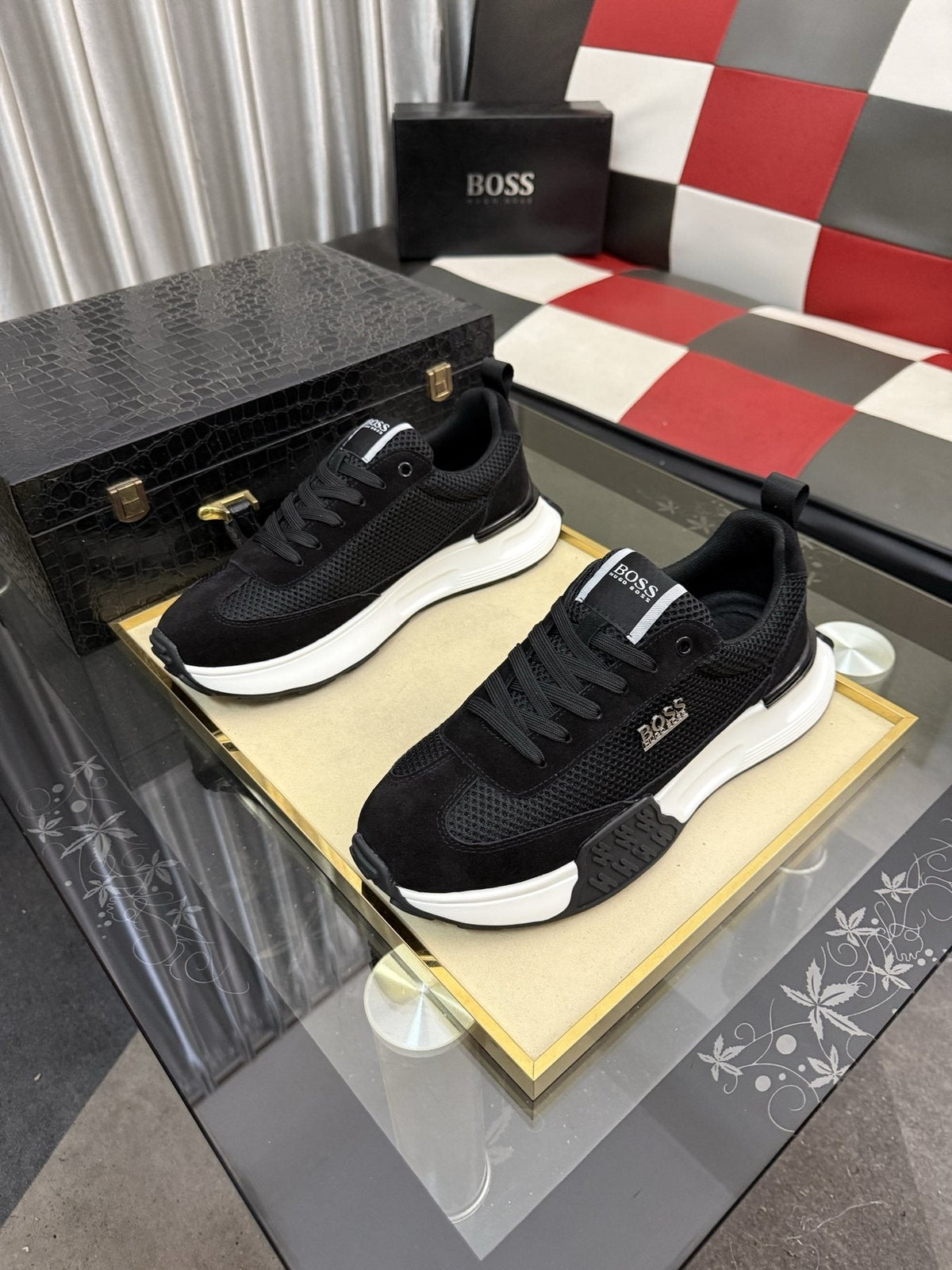 BOSS Mesh Low-Top Sneakers — front