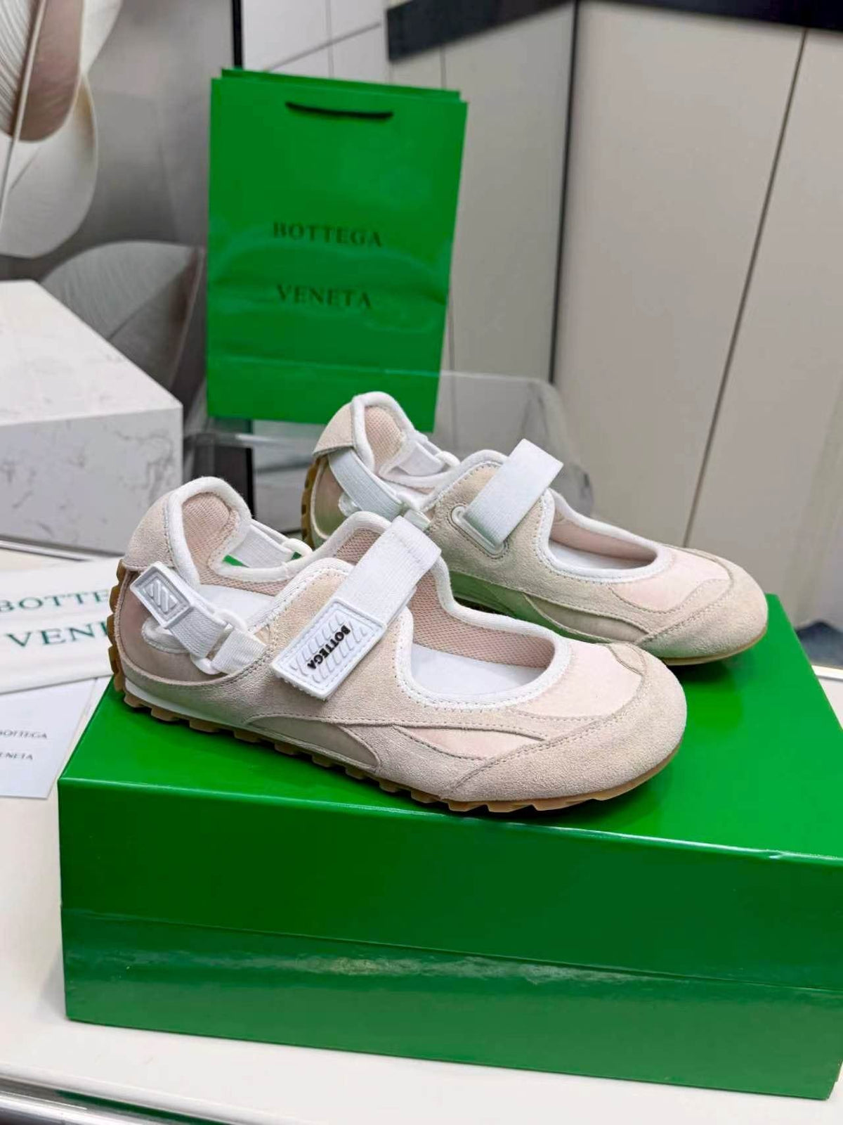 Bottega Veneta Buckled Strap Low-Top Sneakers — side
