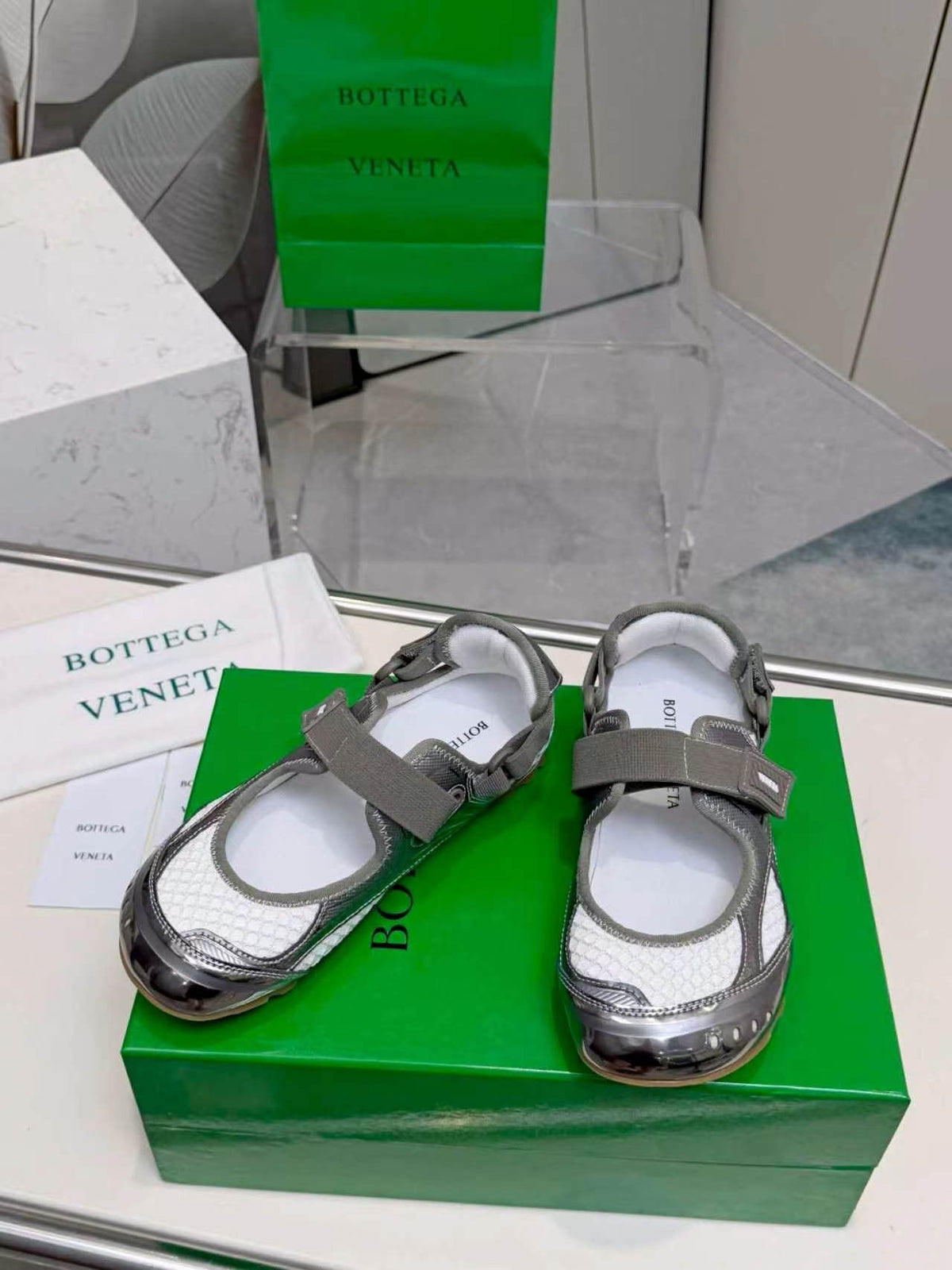 Bottega Veneta Buckled Strap Low-Top Sneakers — front