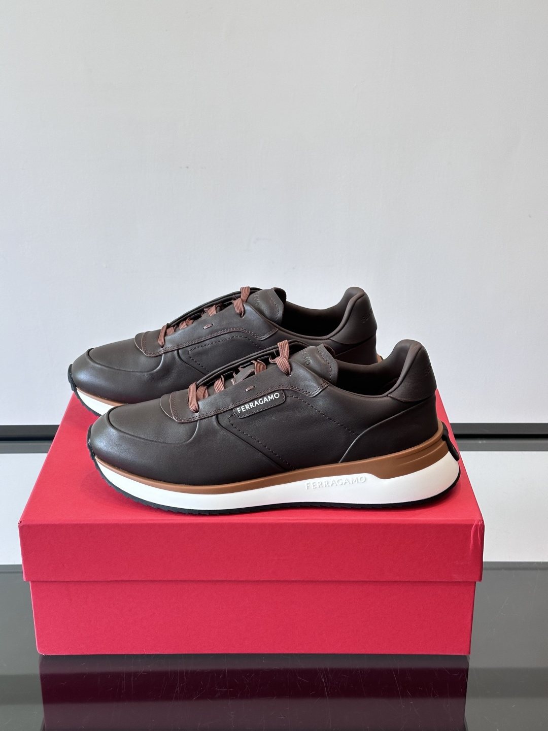 Ferragamo Low-Top Lace-Up Sneakers — hero