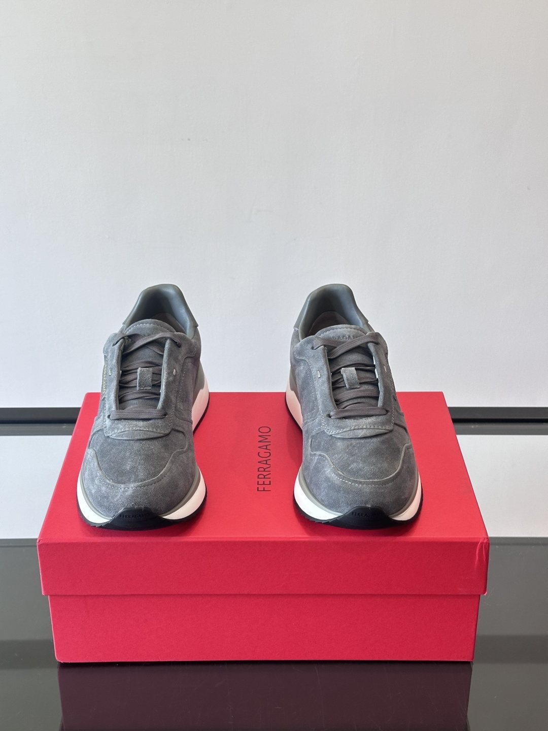 Ferragamo Low-Top Lace-Up Sneakers — front