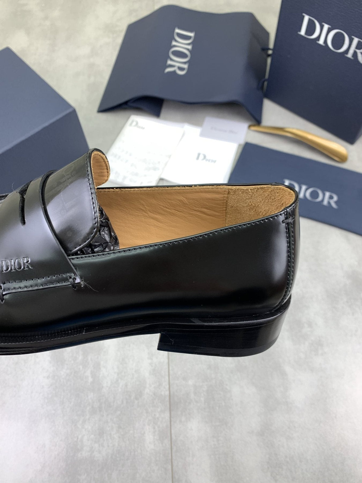 Dior Black Tassel Loafers — detail