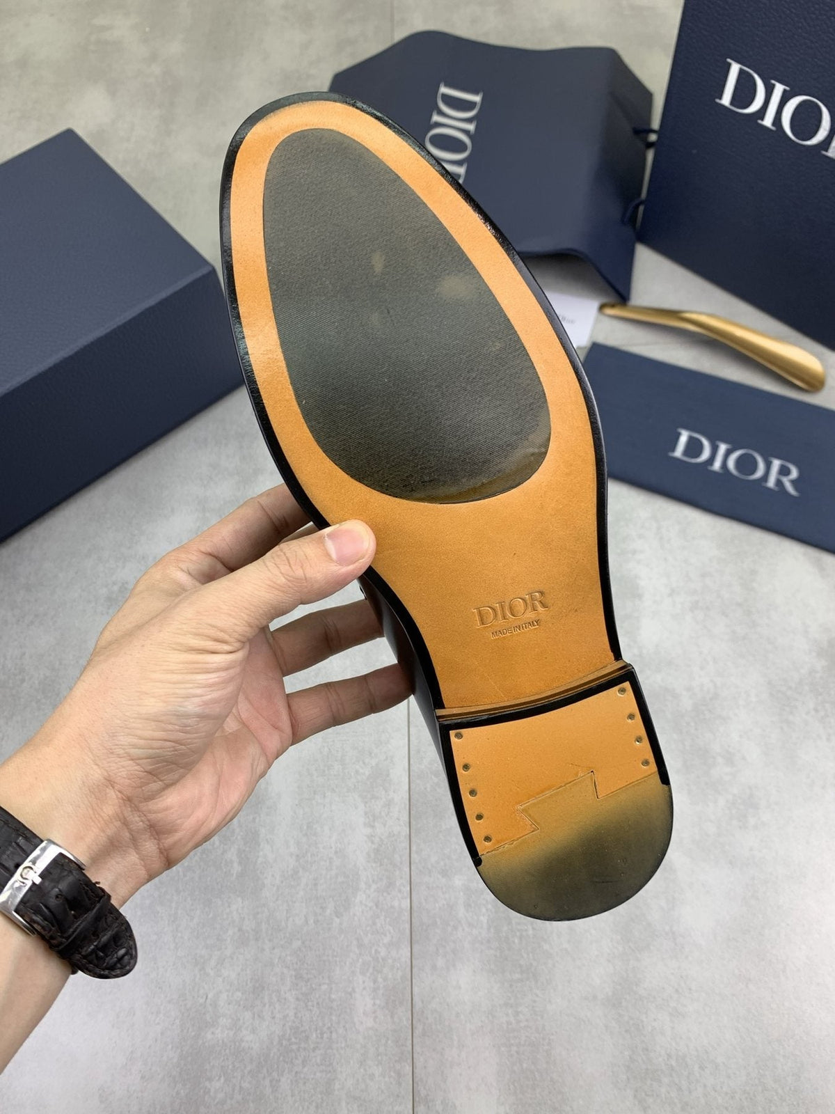 Dior Black Tassel Loafers — detail