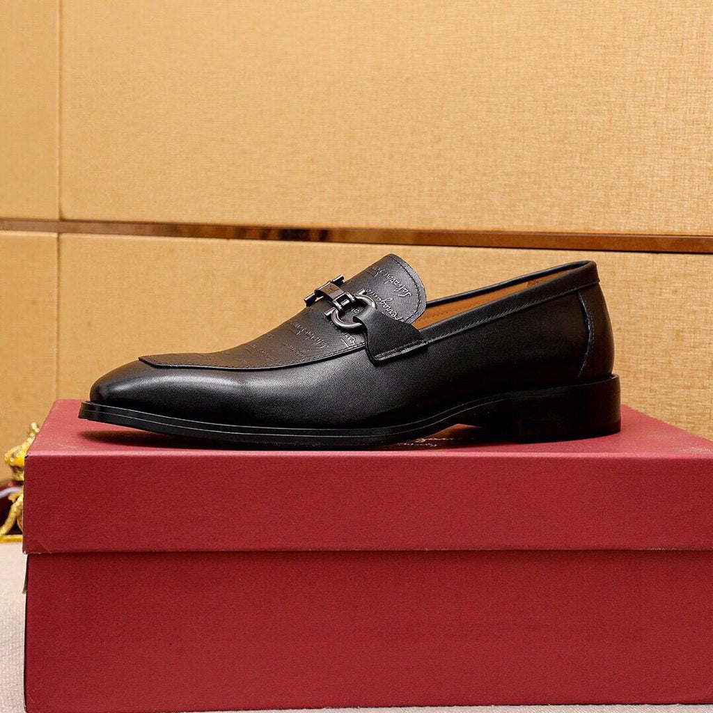 Ferragamo Textured Leather Loafers — side