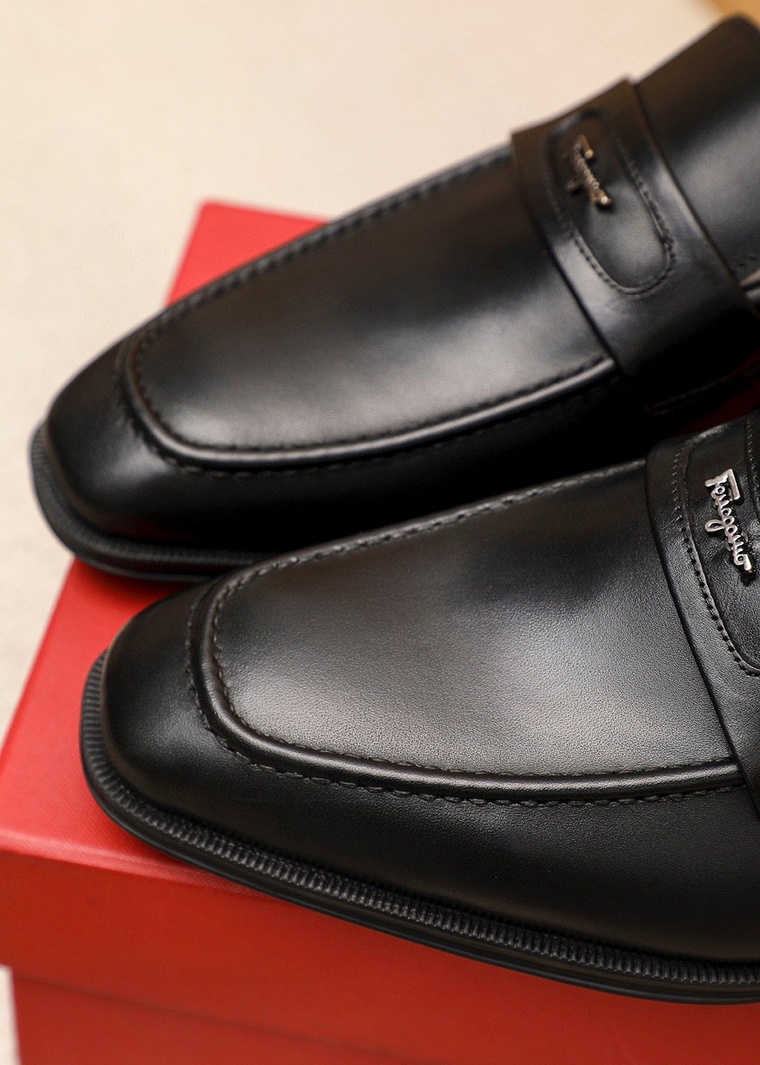 Ferragamo Leather Bit Loafers — detail