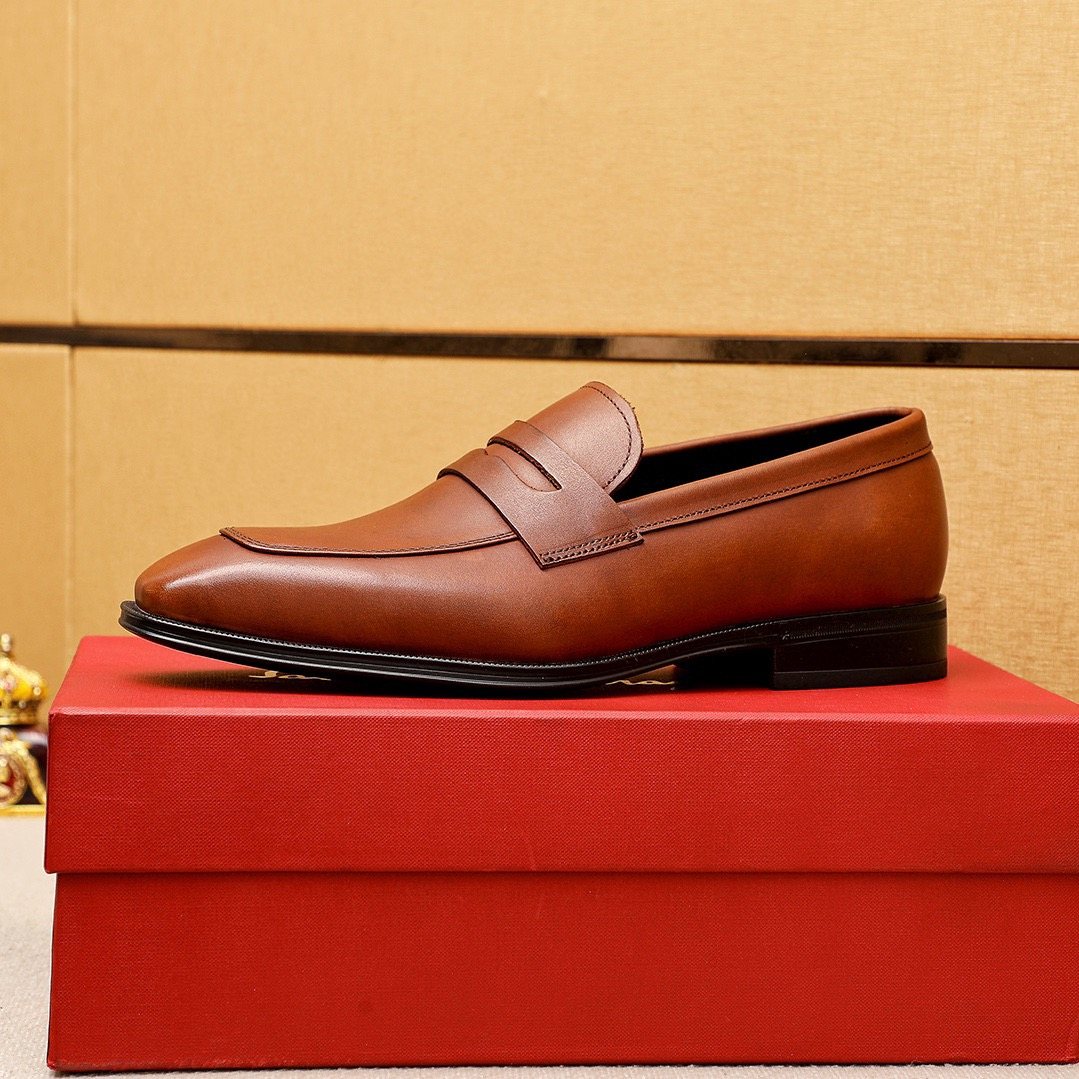 Ferragamo Leather Bit Loafers — side