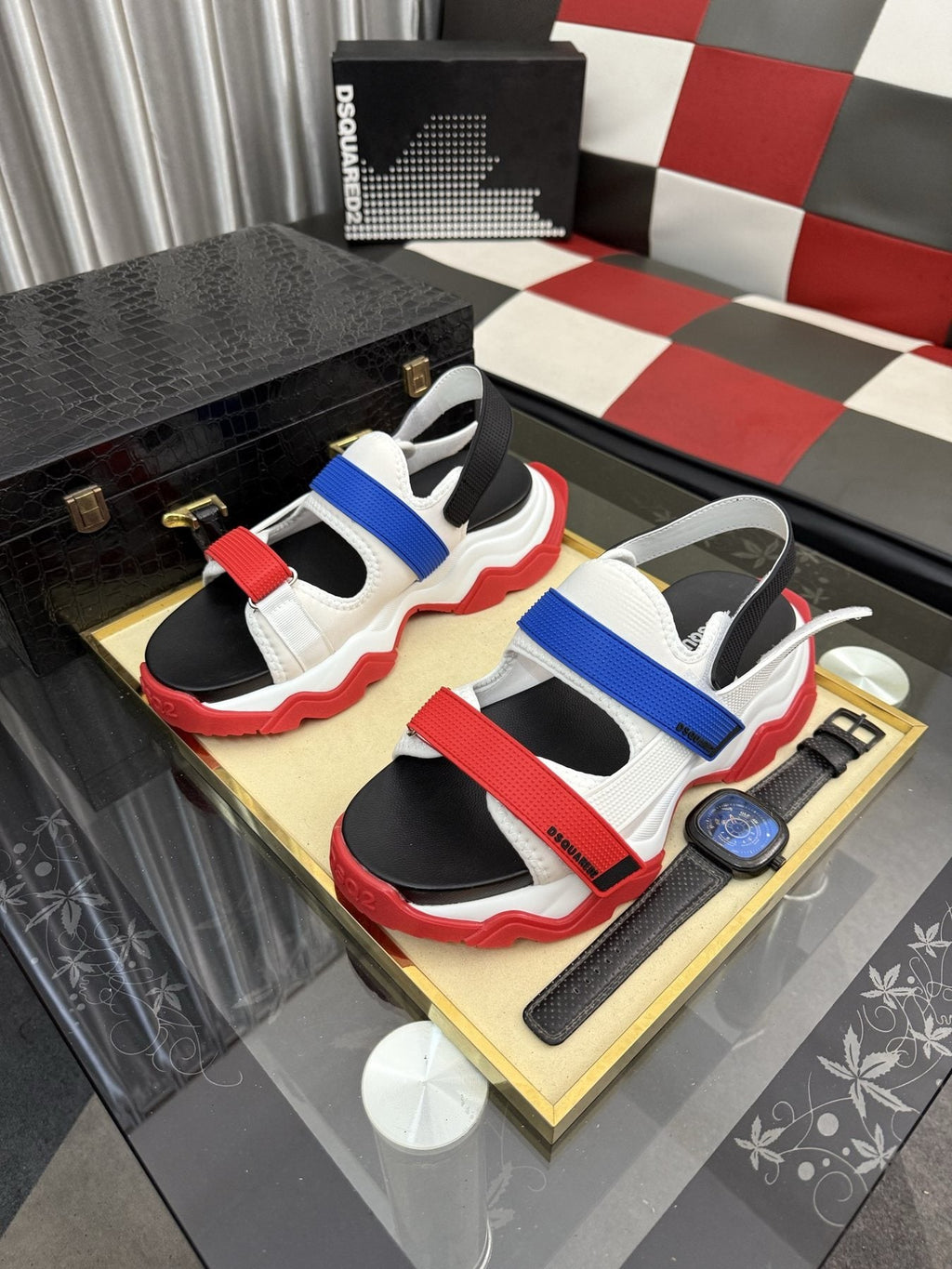DSQUARED2 Color-Block Sport Sandals — front